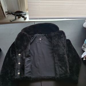 Girl's art class Black Fuzzy Hoodie Size 8